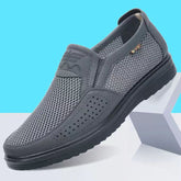 Zapatos de lona transpirables de tela antigua de Beijing de malla de verano para hombre
